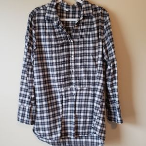 J. Crew black plaid flannel tunic